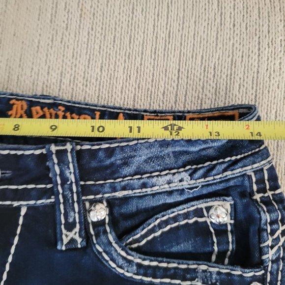 Rock Revival Johanna Capri Blue Jeans denim size 29 low rise Rodeo Festival - Picture 11 of 11